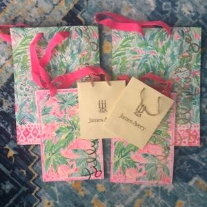 Lilly Pulitzer Gift Bag Set x4 w James Avery Bonus